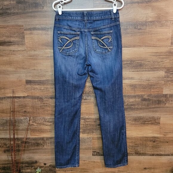 Chico's Jeans Womens 00 R = 2 Skinny Mid Rise Medium Dark Wash Stretch Denim - Picture 2 of 10